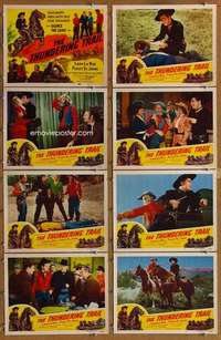 p438 THUNDERING TRAIL 8 movie lobby cards '51 Lash La Rue, St. John