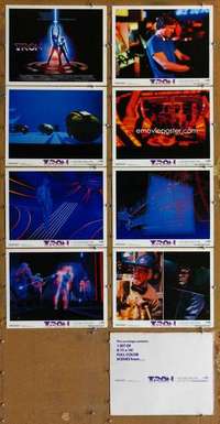 p445 TRON 8 movie lobby cards '82 Walt Disney sci-fi, Jeff Bridges