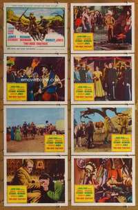 p451 TWO RODE TOGETHER 8 movie lobby cards '60 James Stewart, John Ford