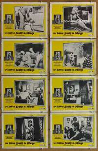 p470 WEB OF FEAR 8 Spanish/U.S. movie lobby cards '63 Francois Villiers