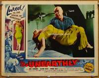 p047 UNEARTHLY movie lobby card #4 '57 great Tor Johnson close up!