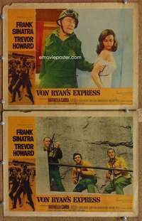 s053 VON RYAN'S EXPRESS 2 movie lobby cards '65 Frank Sinatra, Howard