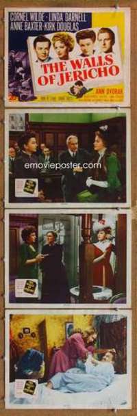 p899 WALLS OF JERICHO 4 movie lobby cards '48 Cornel Wilde, Darnell