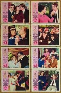 p472 WHAT'S NEW PUSSYCAT 8 movie lobby cards '65 Woody Allen, O'Toole