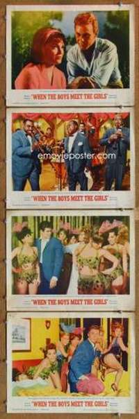 p900 WHEN THE BOYS MEET THE GIRLS 4 movie lobby cards '65 Connie Francis