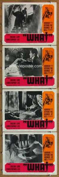 p901 WHIP & THE BODY 4 movie lobby cards '65 Mario Bava, Christopher Lee