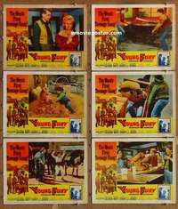 p718 YOUNG FURY 6 movie lobby cards '65 Calhoun, teenage gunmen!