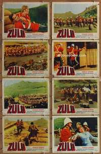 p483 ZULU 8 movie lobby cards '64 Stanley Baker, Michael Caine, classic!