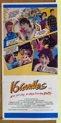w854 SIXTEEN CANDLES Australian daybill movie poster '84 Ringwald, Hughes