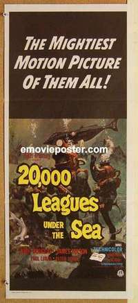 w328 20,000 LEAGUES UNDER THE SEA Australian daybill movie poster R70s Jules Verne