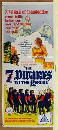 w334 7 DWARFS TO THE RESCUE Australian daybill movie poster '65 live action!