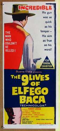 w485 9 LIVES OF ELFEGO BACA Australian daybill movie poster '60s Loggia