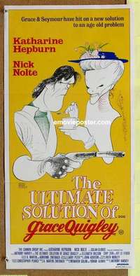 w549 GRACE QUIGLEY Australian daybill movie poster '85 great Hirschfeld art!