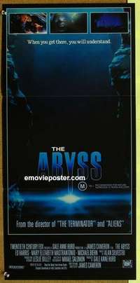 w336 ABYSS Australian daybill movie poster '89 James Cameron, Ed Harris