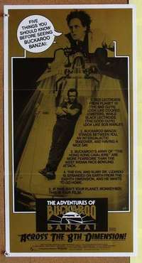 w339 ADVENTURES OF BUCKAROO BANZAI Australian daybill movie poster '84 Weller