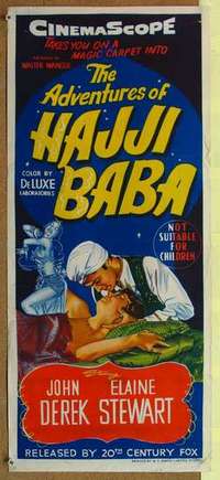 w340 ADVENTURES OF HAJJI BABA Australian daybill movie poster '54 John Derek