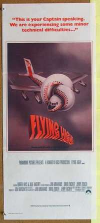 w342 AIRPLANE Australian daybill movie poster '80 Bridges, Flying High!