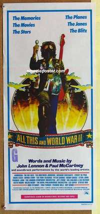 w347 ALL THIS & WORLD WAR 2 Australian daybill movie poster '76 The Beatles!