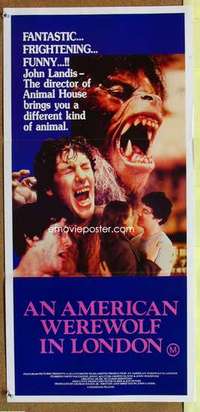 w354 AMERICAN WEREWOLF IN LONDON Australian daybill movie poster '81 John Landis
