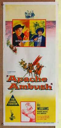 w358 APACHE AMBUSH Australian daybill movie poster '55 Richard Jaeckel, Williams