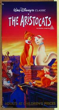 w366 ARISTOCATS Australian daybill movie poster R86 Walt Disney cartoon!