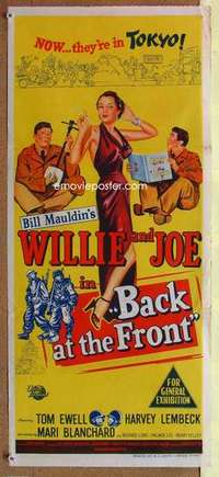 w368 BACK AT THE FRONT Australian daybill movie poster '52 Mauldin, Ewell