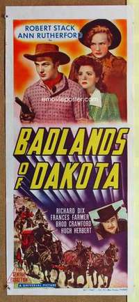w370 BADLANDS OF DAKOTA Australian daybill movie poster '41 Frances Farmer