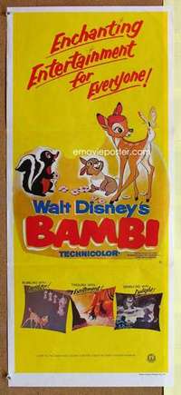 w372 BAMBI Australian daybill movie poster R79 Disney cartoon classic!