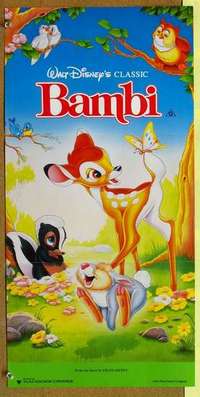 w373 BAMBI Australian daybill movie poster R91 Walt Disney cartoon classic!