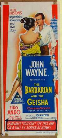 w375 BARBARIAN & THE GEISHA Australian daybill movie poster '58 John Wayne