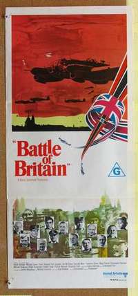 w377 BATTLE OF BRITAIN Australian daybill movie poster '69 Michael Caine