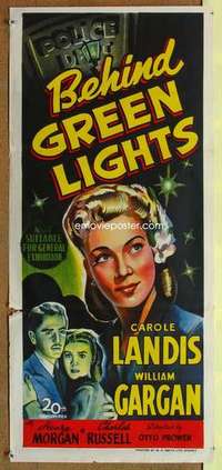 w382 BEHIND GREEN LIGHTS Australian daybill movie poster '46 Carole Landis