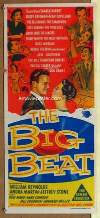 w385 BIG BEAT Australian daybill movie poster '58 blues, rock 'n' roll