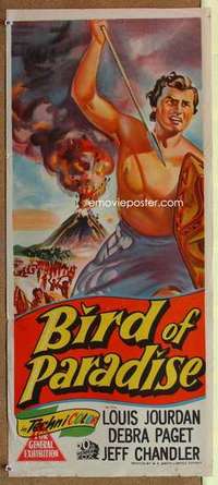 w389 BIRD OF PARADISE Australian daybill movie poster '51 Louis Jourdan