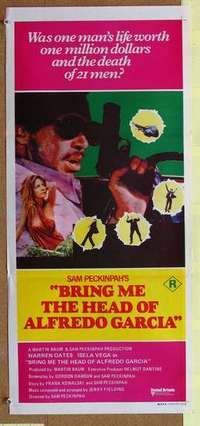 w402 BRING ME THE HEAD OF ALFREDO GARCIA Australian daybill movie poster '74