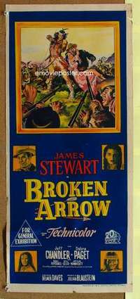 w403 BROKEN ARROW Australian daybill movie poster '50 James Stewart