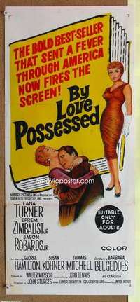 w413 BY LOVE POSSESSED Australian daybill movie poster '61 Lana Turner