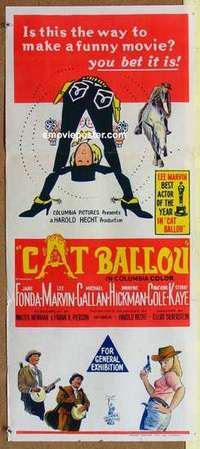 w430 CAT BALLOU Australian daybill movie poster '65 classic Jane Fonda!