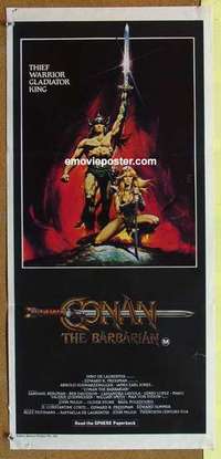 w447 CONAN THE BARBARIAN Australian daybill movie poster '82 Schwarzenegger