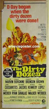 w476 DIRTY DOZEN Australian daybill movie poster '67 Charles Bronson