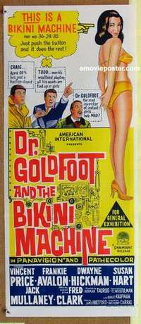 w479 DR GOLDFOOT & THE BIKINI MACHINE Australian daybill movie poster '65