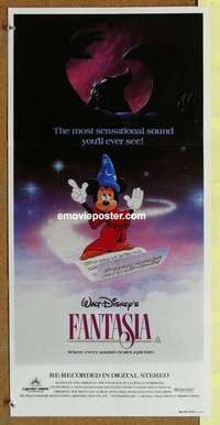 w497 FANTASIA Australian daybill movie poster R82 Mickey Mouse, classic!