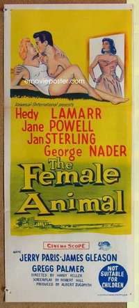 w501 FEMALE ANIMAL Australian daybill movie poster '58 Lamarr, Jane Powell