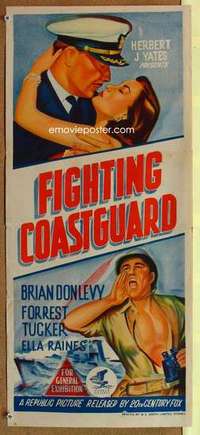 w503 FIGHTING COAST GUARD Australian daybill movie poster '51 Donlevy