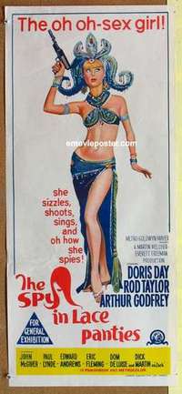 w536 GLASS BOTTOM BOAT Australian daybill movie poster '66 sexy Doris Day!