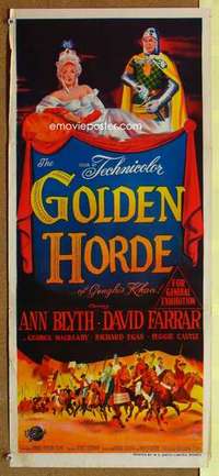 w541 GOLDEN HORDE Australian daybill movie poster '51 Ann Blyth, David Farrar