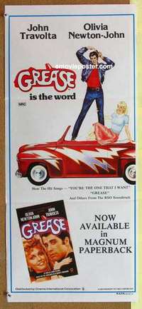 w550 GREASE #1 Australian daybill movie poster '78 Travolta, Newton-John