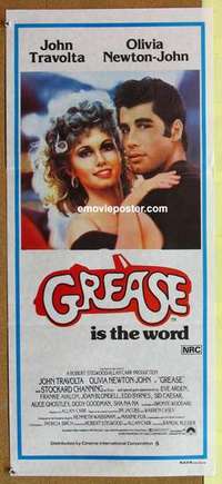 w551 GREASE #2 Australian daybill movie poster '78 Travolta, Newton-John