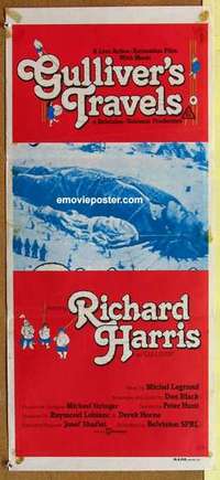 w558 GULLIVER'S TRAVELS Australian daybill movie poster '77Richard Harris