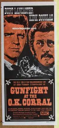 w560 GUNFIGHT AT THE OK CORRAL Australian daybill movie poster R70s Lancaster